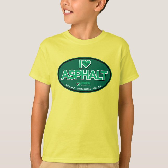 I Love Asphalt Kids' T-Shirt - Yellow (Front)