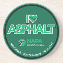 I Love Asphalt Stone Coasters