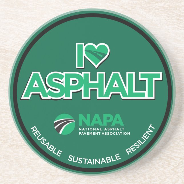 I Love Asphalt Stone Coasters (Front)