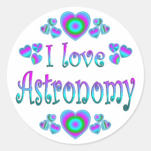 I Love Astronomy Classic Round Sticker