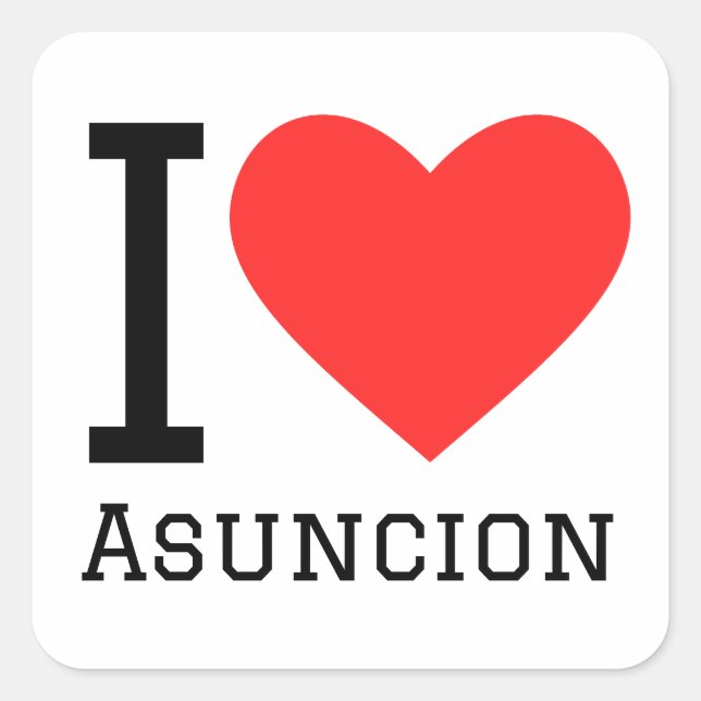 I love Asunción  Square Sticker (Front)