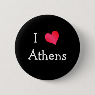 I Love Athens 6 Cm Round Badge