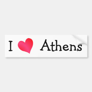 I Love Athens Bumper Sticker