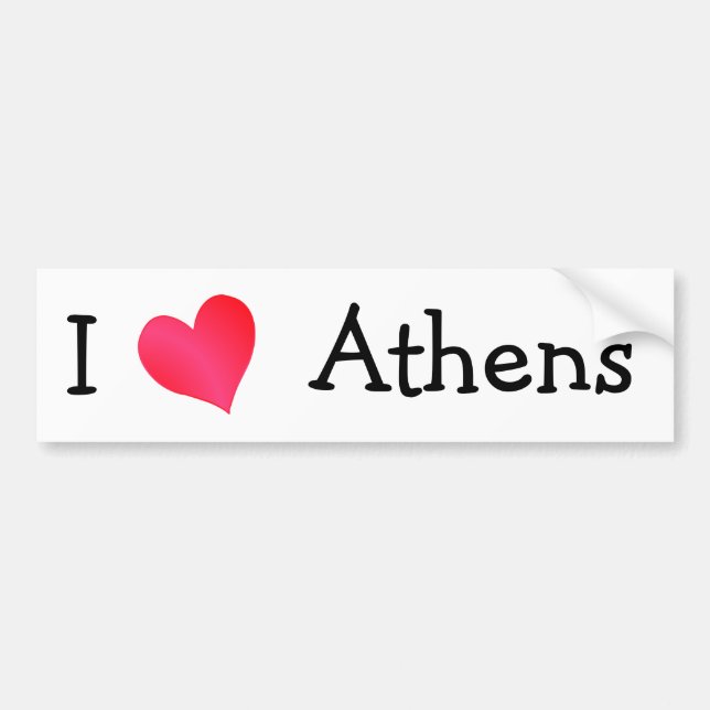 I Love Athens Bumper Sticker (Front)