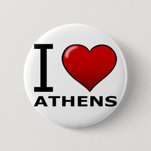 I LOVE ATHENS,GA - GEORGIA 6 CM ROUND BADGE