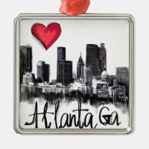 I love Atlanta Metal Ornament