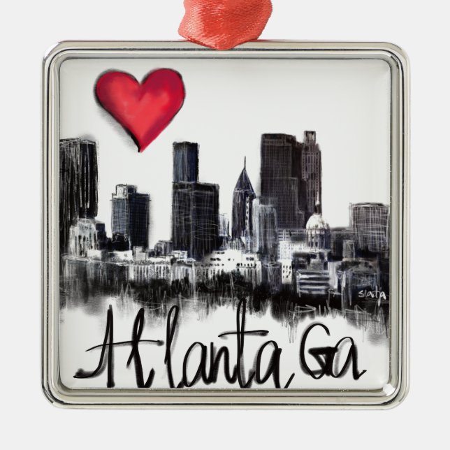 I love Atlanta Metal Ornament (Front)