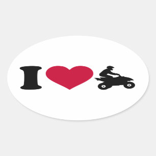 I love ATV Quad Oval Sticker