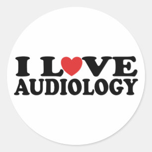 I Love Audiology Classic Round Sticker