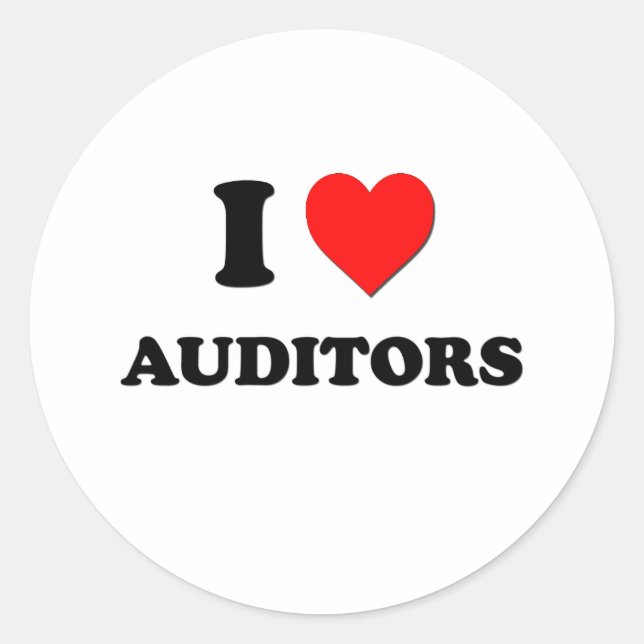 I Love Auditors Classic Round Sticker (Front)