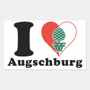 I love Augschburg Rectangular Sticker