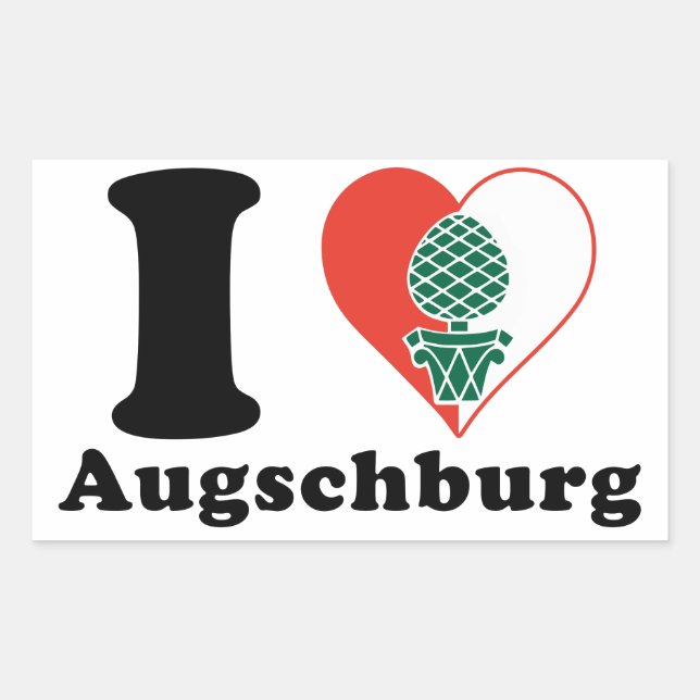 I love Augschburg Rectangular Sticker (Front)