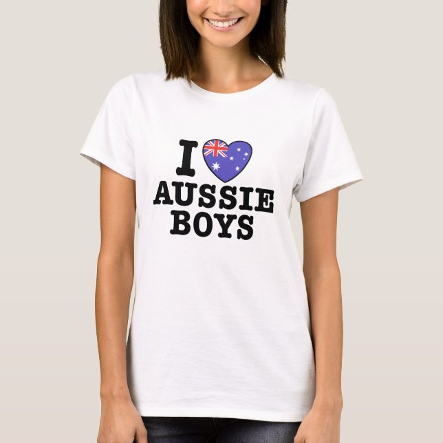 I Love Aussie Boys T-Shirt (Front)