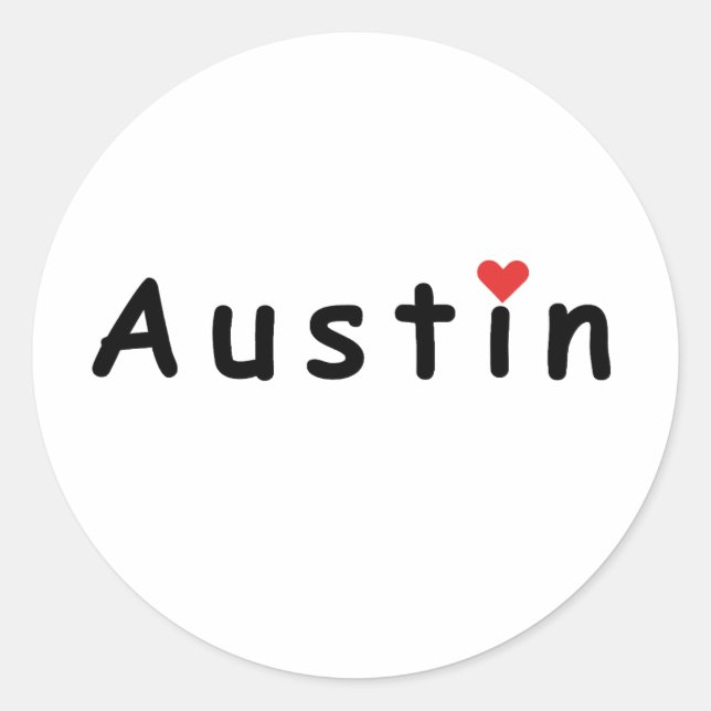 I love Austin  Classic Round Sticker (Front)