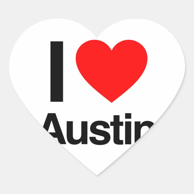 i love austin heart sticker (Front)