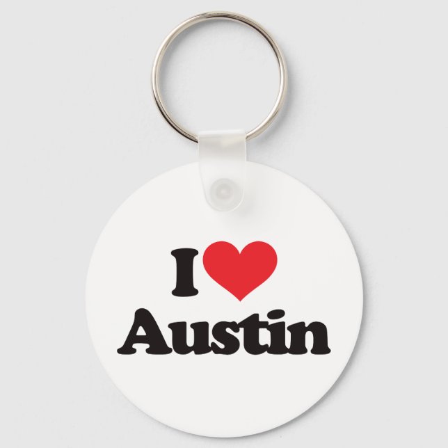 I Love Austin Key Ring (Front)