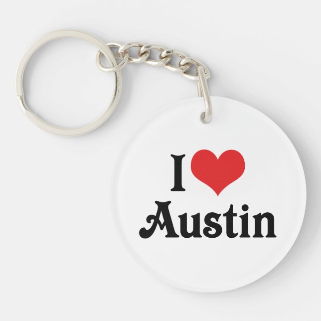 I Love Austin Key Ring (Front)