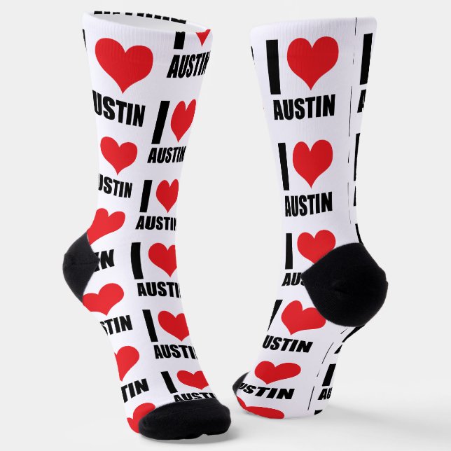 I love Austin Socks (Angled)