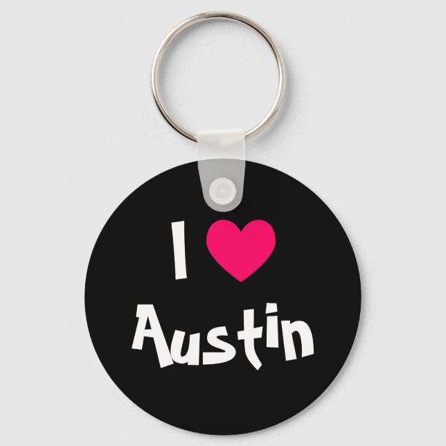 I Love Austin Texas Key Ring (Front)