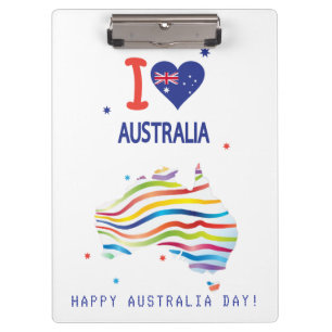 "I LOVE AUSTRALIA" Australia Day 26th January Clipboard