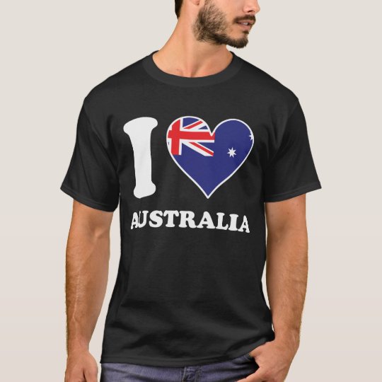 I Love Australia Australian Flag Heart T-Shirt