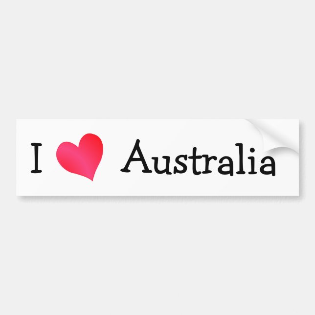 I Love Australia Bumper Sticker (Front)