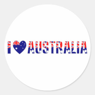 I Love Australia Classic Round Sticker
