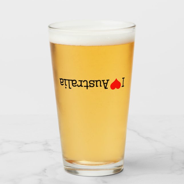 I Love Australia Glass (Front Filled)