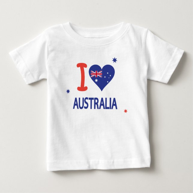 I LOVE AUSTRALIA Happy Australia Day 26th January Baby T-Shirt (Front)
