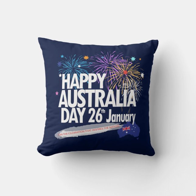 I LOVE AUSTRALIA Happy Australia Day 26th January Cushion (Front)