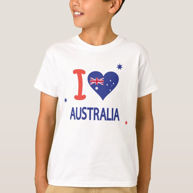 I LOVE AUSTRALIA Happy Australia Day 26th January T-Shirt (Front)