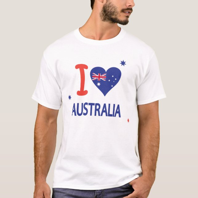 I LOVE AUSTRALIA Happy Australia Day 26th January T-Shirt (Front)