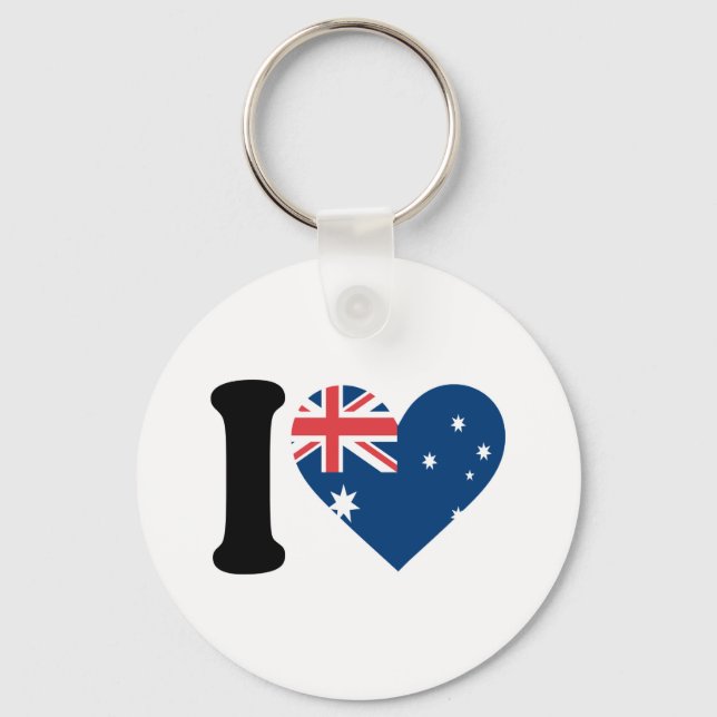 I Love Australia Key Ring (Front)