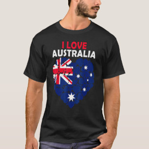 I Love Australia Proud To Be Australian Flag Austr T-Shirt
