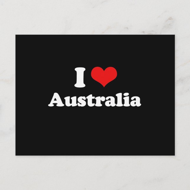 I Love Australia Tshirt Postcard (Front)
