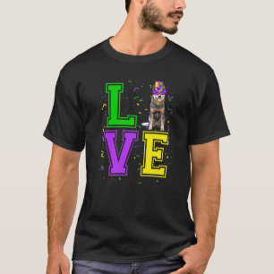 I Love Australian Cattle Dog Mardi Gras Beads Mask T-Shirt