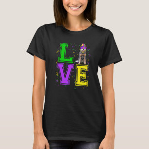 I Love Australian Cattle Dog Mardi Gras Beads Mask T-Shirt