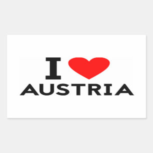 i love Austria country nation heart symbol text Rectangular Sticker