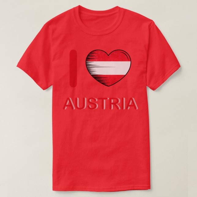I Love Austria Flag My Home My Country 13 T-Shirt (Design Front)