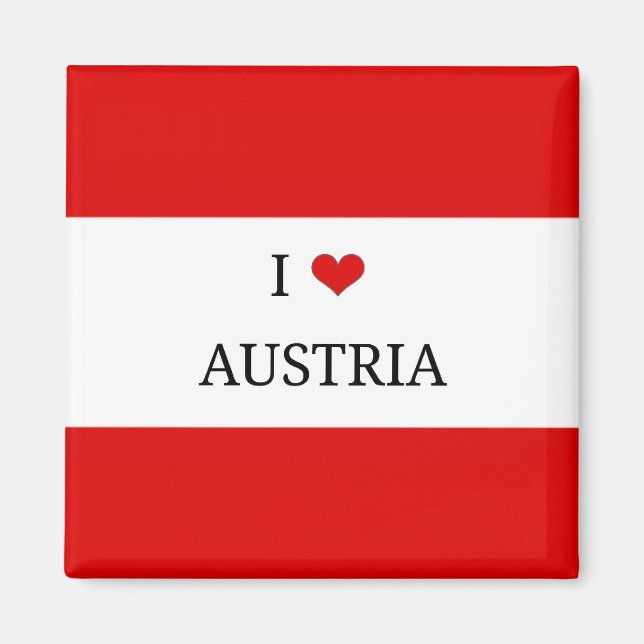 I Love Austria, Flag of Austria Magnet (Front)