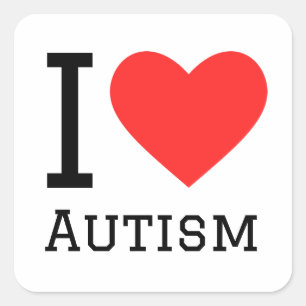 I love autism square sticker