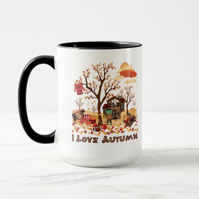 I Love Autumn - Fall Scenery Mug (Left)