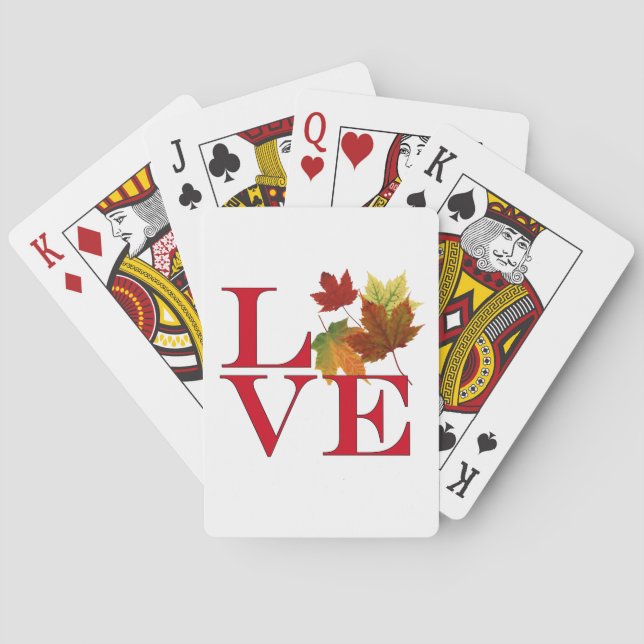 I Love Autumn Playing Cards (Back)