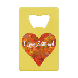 I Love Autumn!—Red Aspen Leaf Heart 1
