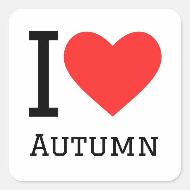 I love autumn  square sticker (Front)