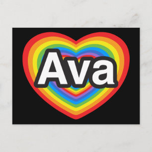 I love Ava. I love you Ava. Heart Postcard