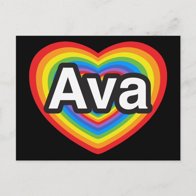 I love Ava. I love you Ava. Heart Postcard (Front)