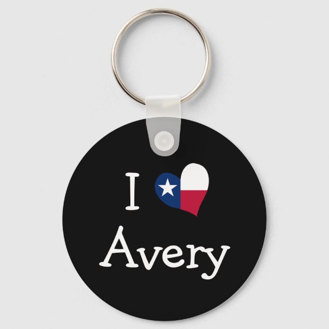 I Love Avery Key Ring (Front)