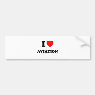 I Love Aviation Bumper Sticker