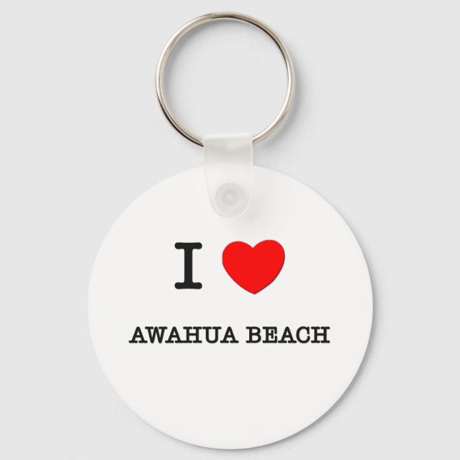I Love AWAHUA BEACH Hawaii Key Ring (Front)